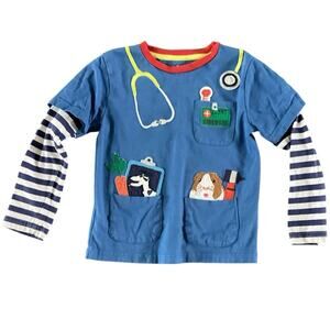 Mini Boden Veterinarian Appliqué Layered Pockets Shirt
